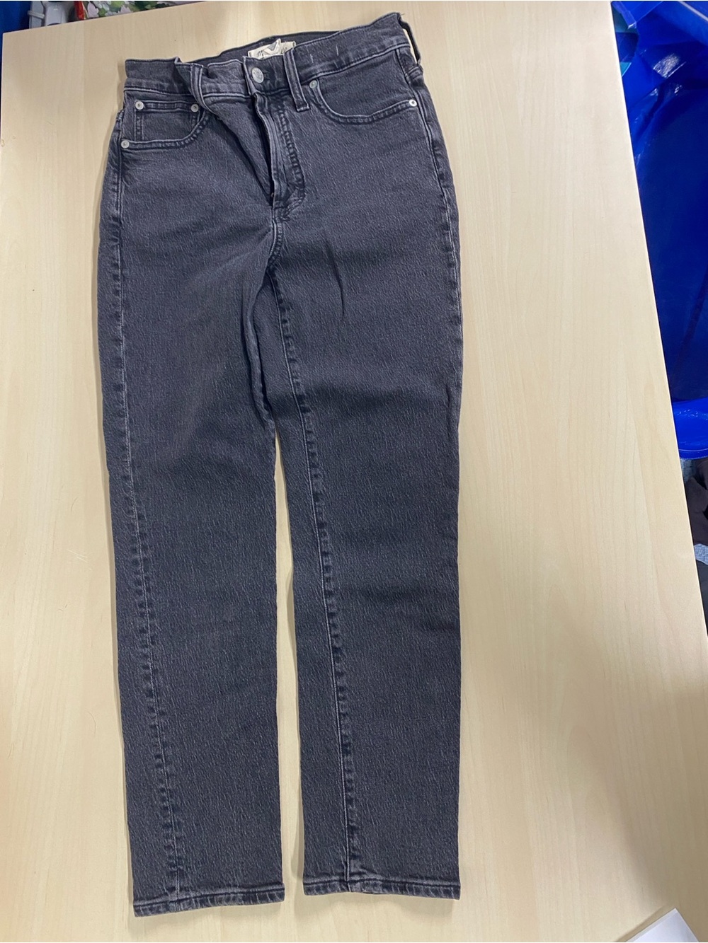 Madewell Perfect Vintage Jean Gray High Rise Straight Leg Size 27